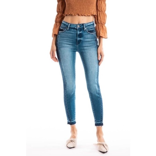 Hàng xuất xịn - Quần jeans lưng cao K4ncan 2 tone xuất khẩu