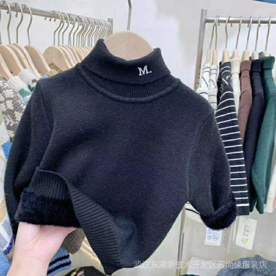 Áo Nỉ Dài Tay Cổ Lọ Thiết Kế Mới Dày Dặn Thời Trang Mùa Đông Dành Cho Bé Trai Và Bé Gái