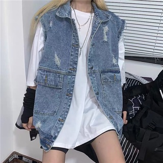 ⚡️hàng quảng châu 100%⚡️ khoác gile denim, khoác jeans cá tính