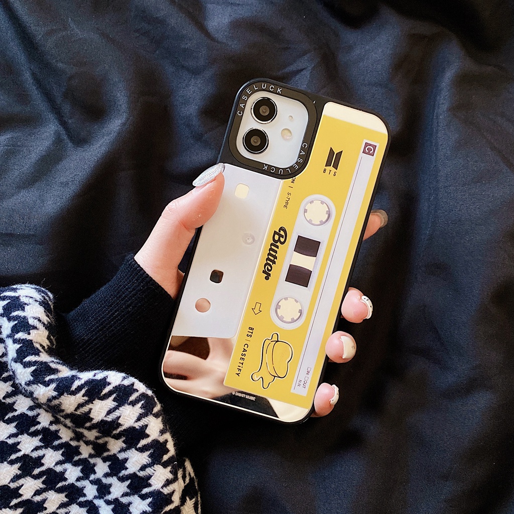 Ốp iPhone 13 12 11 pro max 6s 6 7 8 plus se2020 xr xs max Điện Thoại Cứng Kèm Gương Hình BTS Cho