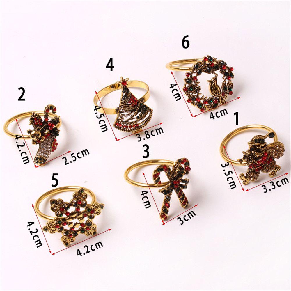 KRNY Nhẫn Treo Khăn Ăn Hình Ông Già Noel Trang Trí Cây Thông Giáng Sinh
