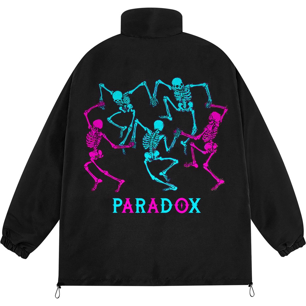 Áo khoác dù 2 lớp Paradox form rộng - Unisex - in hình - DANCING SKELETONS - Hàng mới về