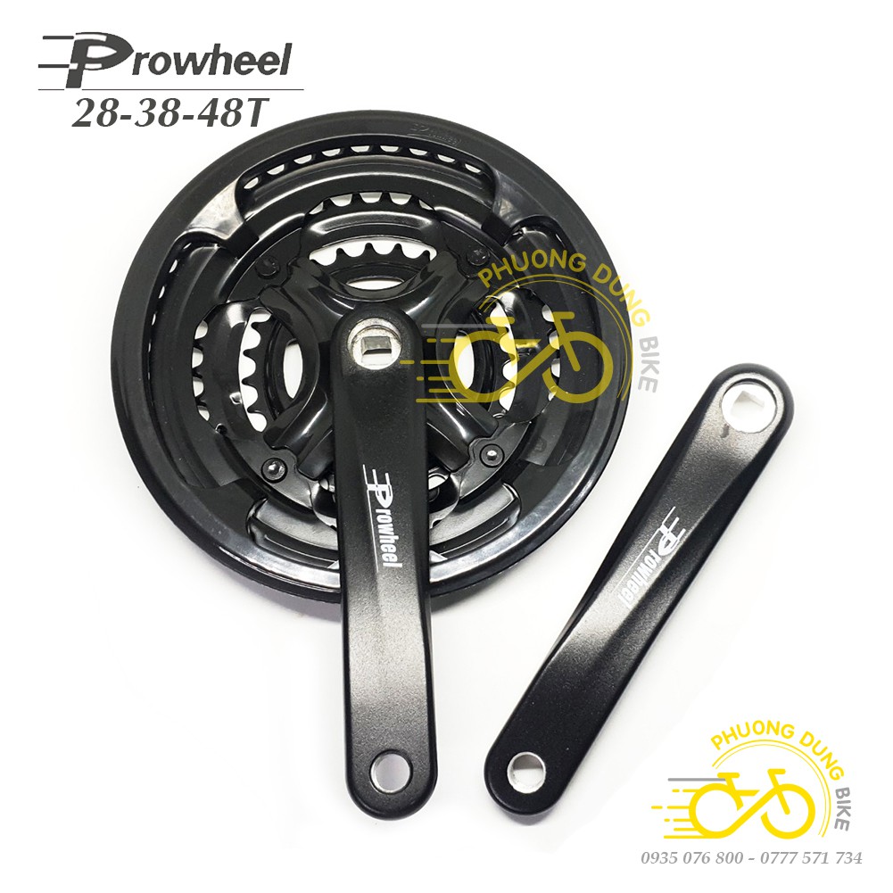 Đùi dĩa (Giò dĩa) xe đạp PROWHEEL Crankset AD43  28-38-48T