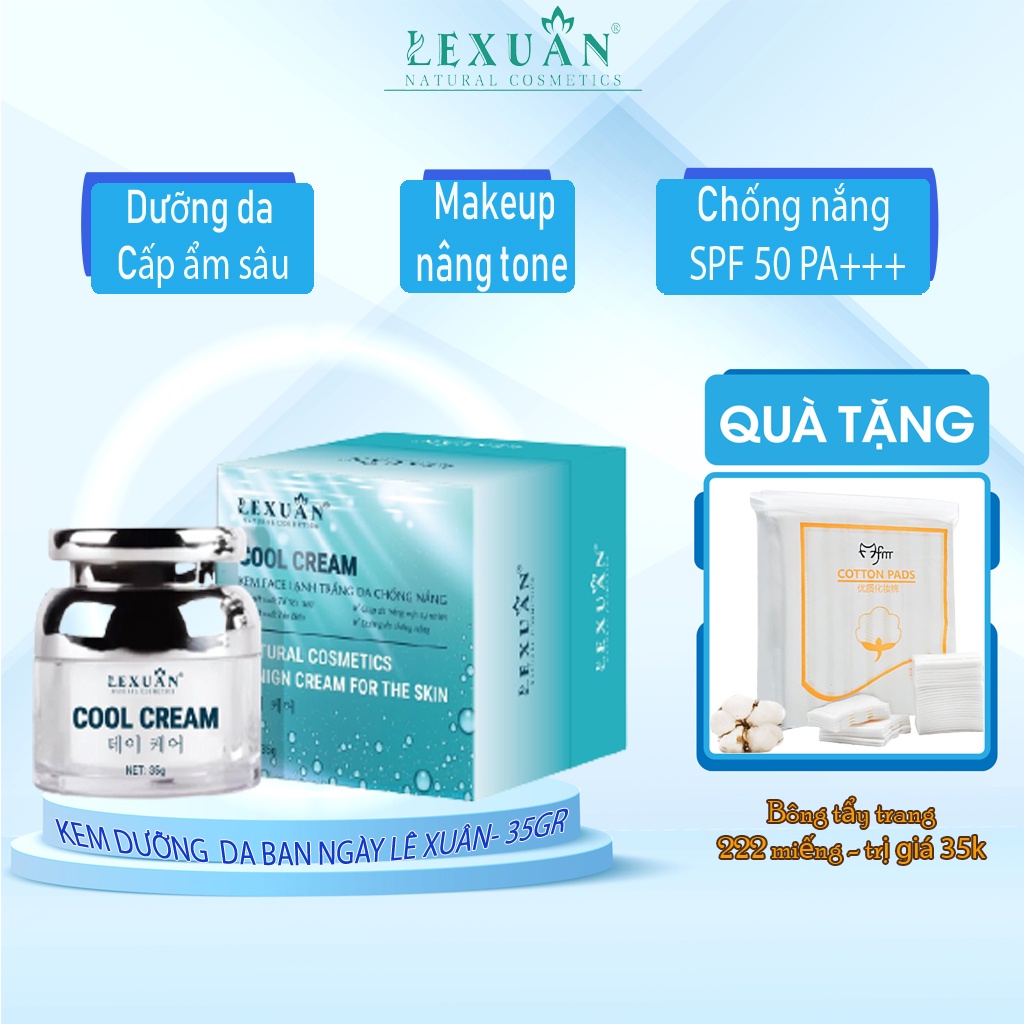 Kem dưỡng da ban ngày Lê Xuân, sản phẩm dưỡng trắng da cấp ẩm cho da khô, dưỡng ẩm cho da dầu nhạy cảm - 35 gram