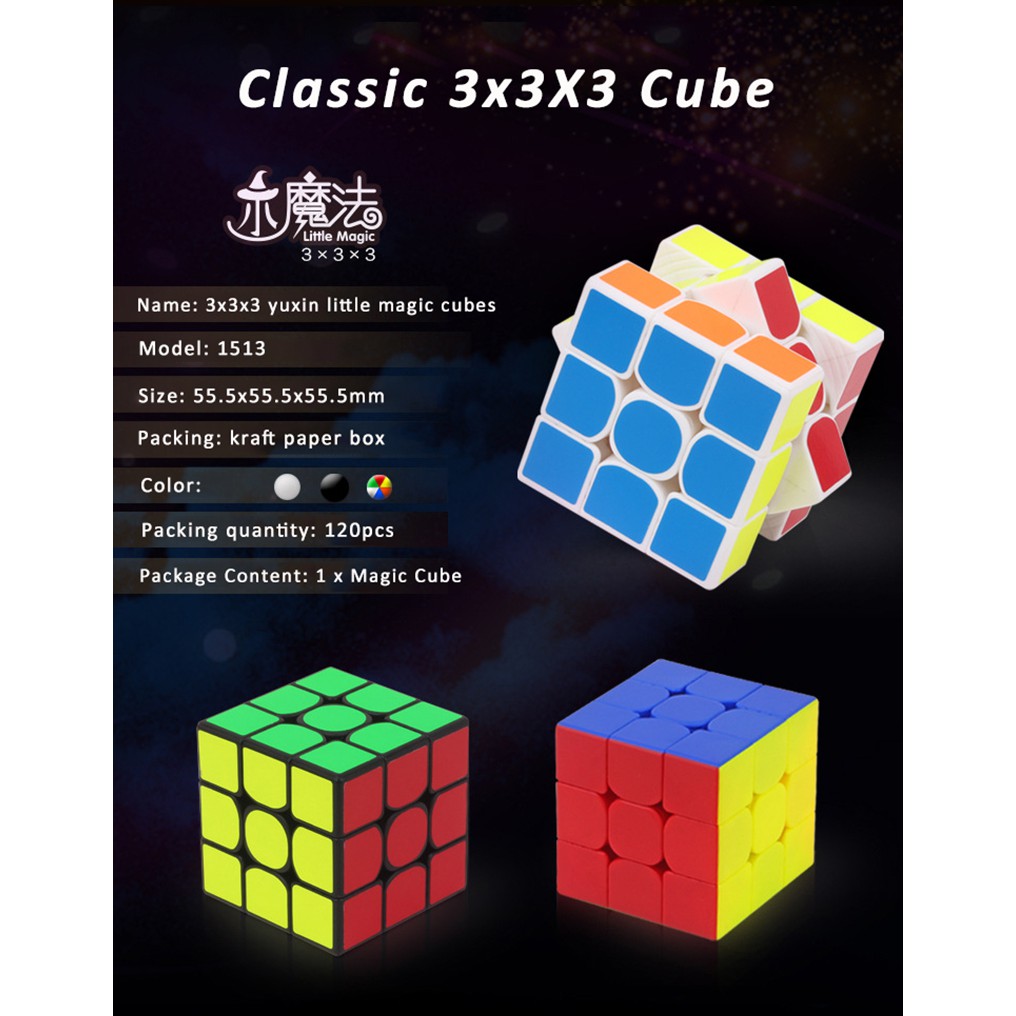 Yuxin Little Magic 3x3x3 Cube Professional 3x3 Stickerless Speed Cubes Puzzle Educational Toys Gift Khối Rubik 3x3x3