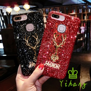 Ốp lưng bọc đá thô đính hình sừng hươu cho điện thoại Huawei Honor 8X Y7 Pro Y9 2019 Nova2 lite