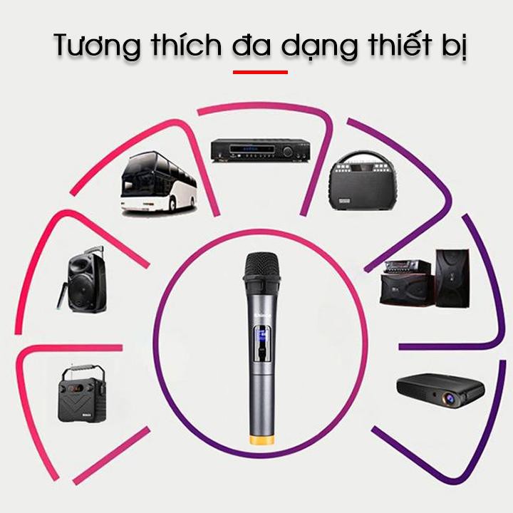 MICRO HÁT KARAOKE KHÔNG DÂY V12 DÀNH CHO LOA VÀ AMLY