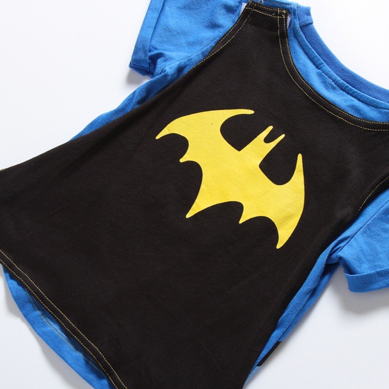 Áo siêu nhân cho bé trai, áo siêu nhân Batman có áo choàng phía sau xịn sò chất cotton đẹp