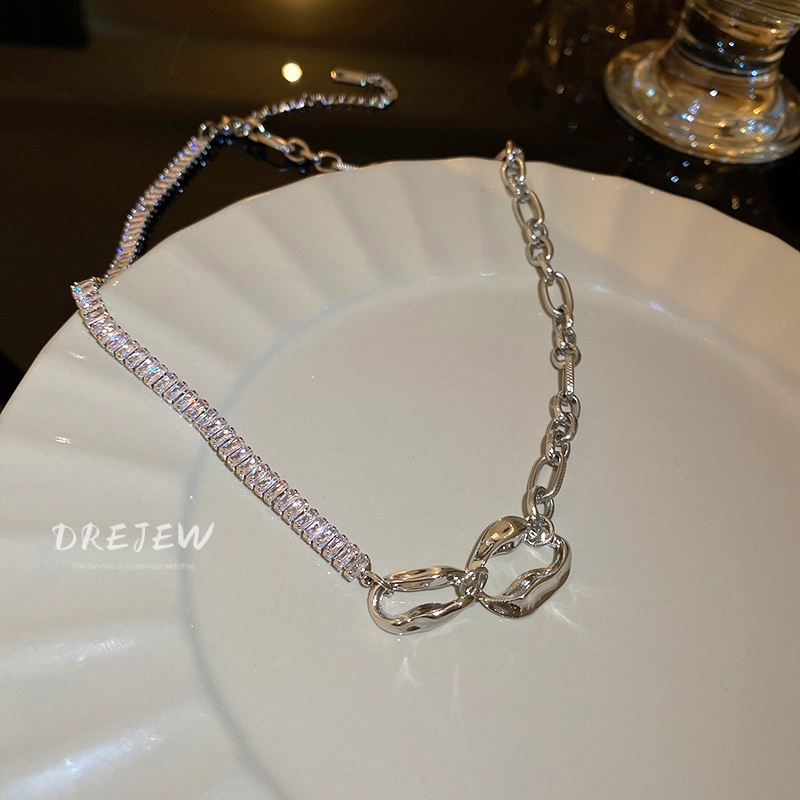 Dây chuyền DREJEW kim loại dạng xoắn thời trang Hàn Quốc dễ phối đồ dành cho nữ