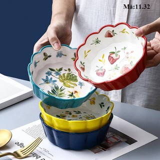 Bát sứ đựng salad, hoa quả miệng hình hoa, tô sứ decor đẹp: 11.32