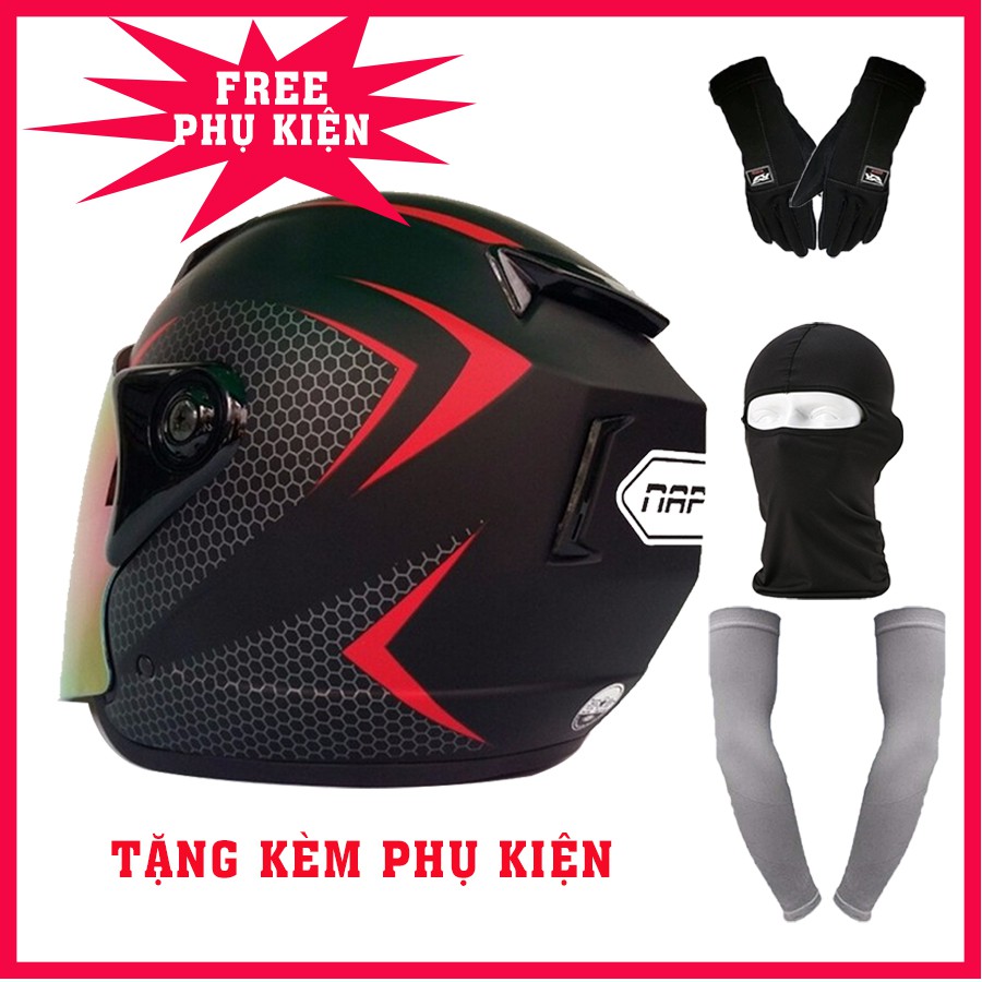 Mũ bảo hiểm FULLFACE NAPOLI Sport tặng phụ kiện phượt