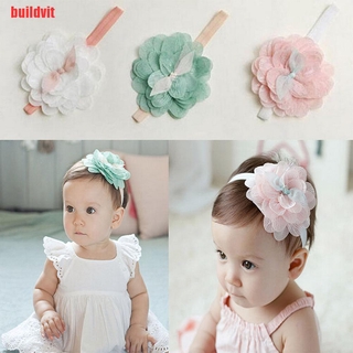 Băng đô voan phối ren hoa dễ thương dành cho bé gái