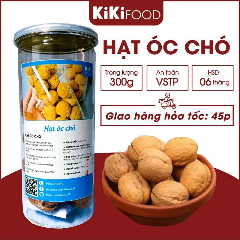 Hạt óc chó sấy 300G KIKIFOOD vừa ngon vừa rẻ, đồ ăn vặt Việt Nam an toàn vệ sinh thực phẩm