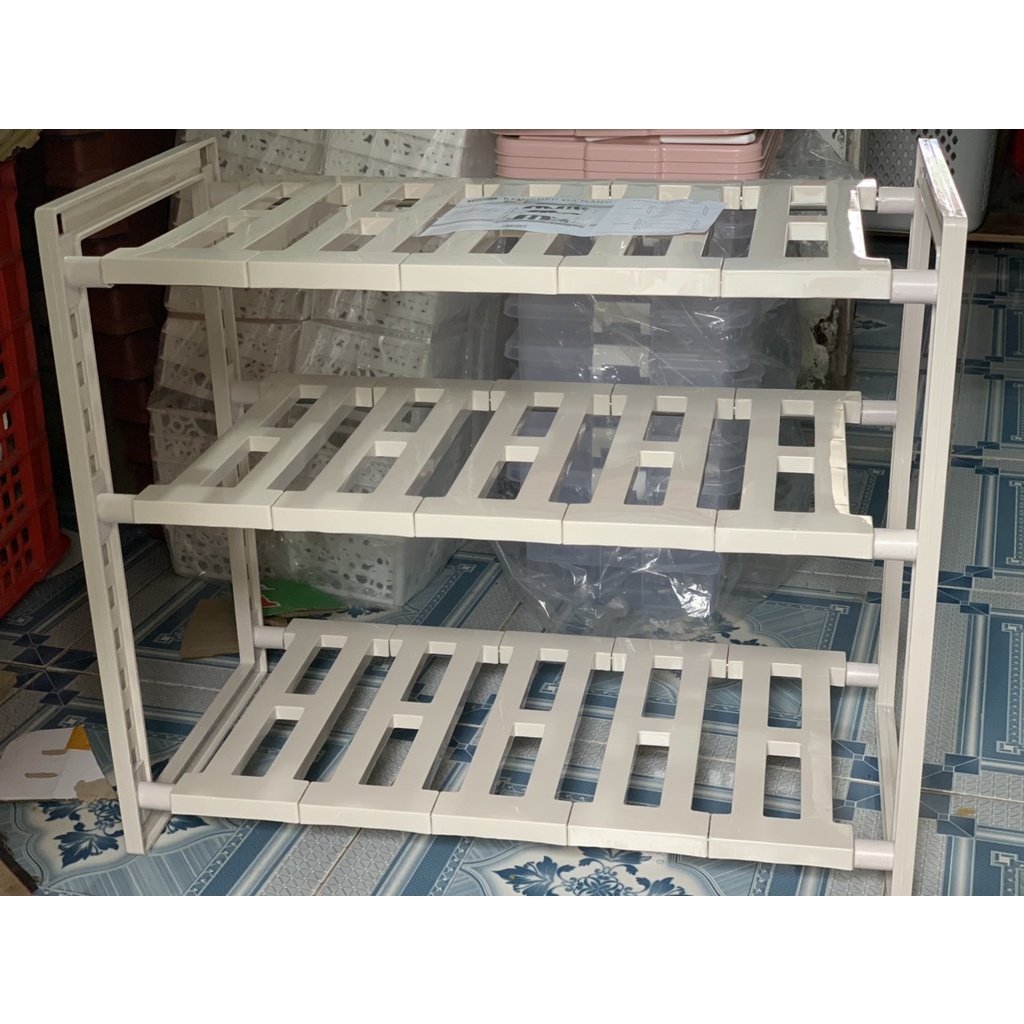 Kệ tủ bếp đa năng 2, 3 tầng Việt Nhật Hokori 5586 Giá để đồ Khung inox dày dặn chắc chắn Kệ giá dép loại cao cấp