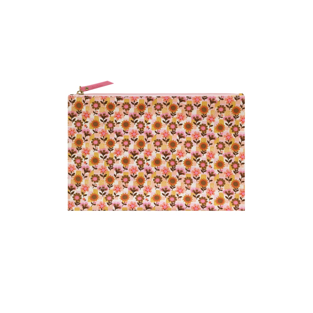 Cath Kidston - Túi du lịch xếp gọn/Foldaway Overnight Bag - Retro Ditsy - Pink/Yellow -1049176