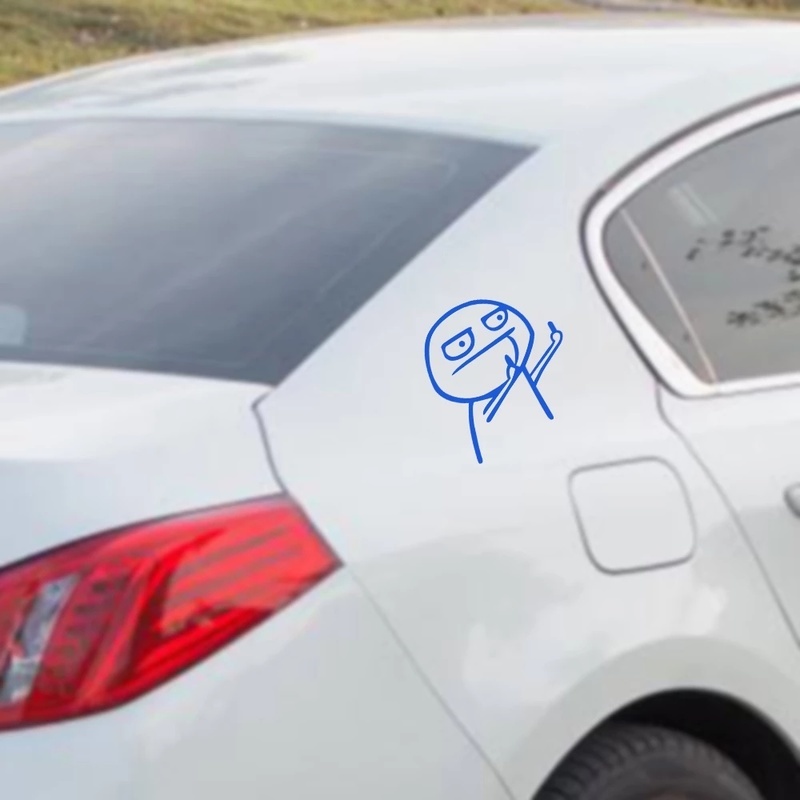 1 Sticker Dán Xe Hơi Phản Quang Họa Tiết Hoạt Hình Vui Nhộn