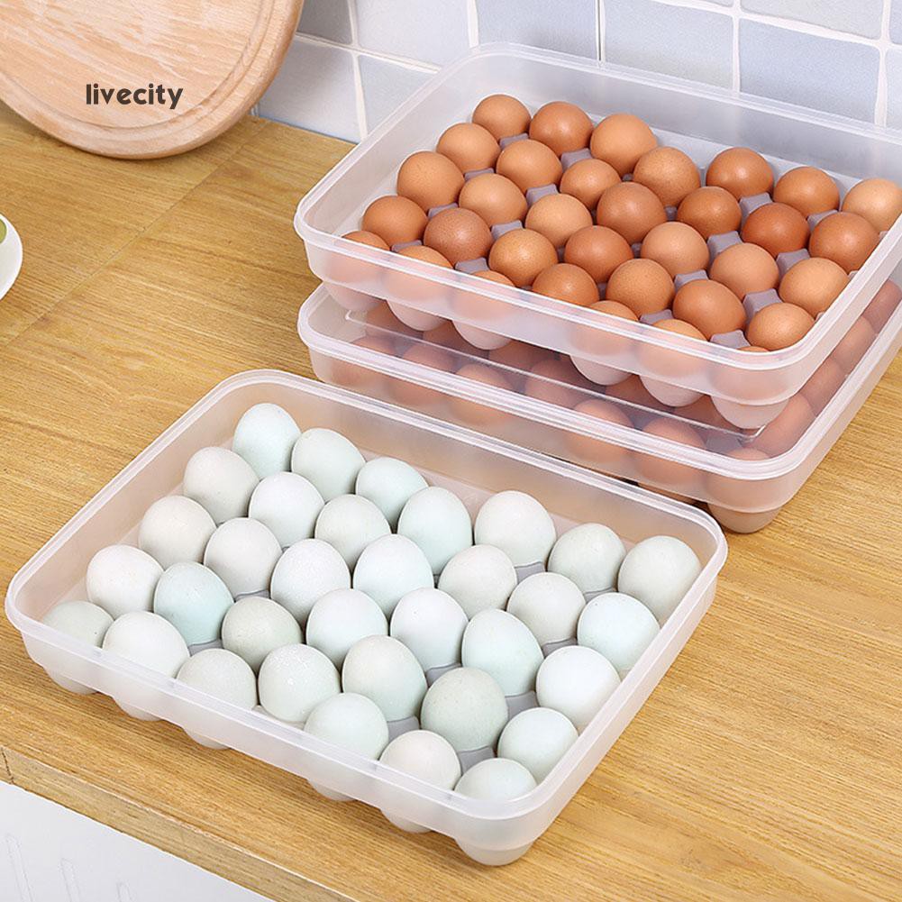 Hộp nhựa trong suốt đựng 34 trứng bảo quản trong tủ lạnh