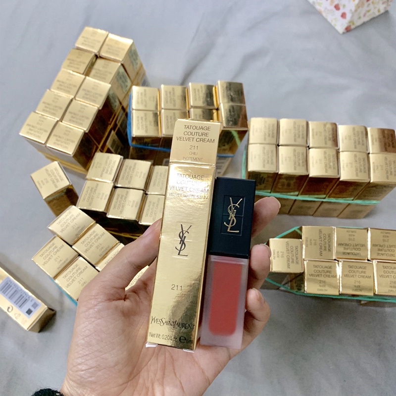 Son Ysl Tatouage Couture Velvet Cream Matte Lip Stain 212-211-216-204-205 Rouge Rebel bản mới 2020