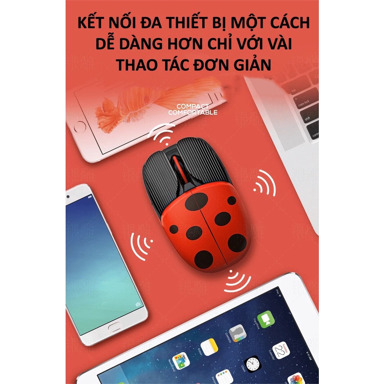 Chuột không dây A10 thiết kế nhỏ gọn in hình thú cưng dễ thương kết nối bằng Bluetooth và chip USB tiện lợi - VL