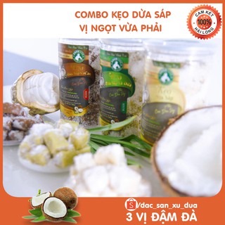 COMBO 3 hộp kẹo dừa Sáp phủ Hoa Tuyết Cơm Dừa sấy Cocofarm