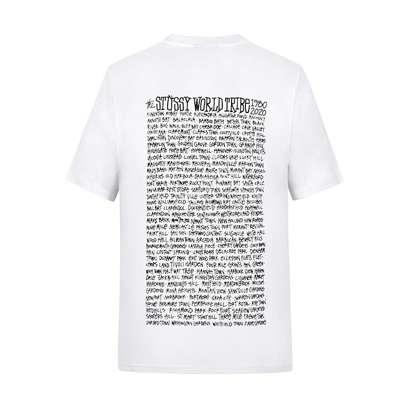 Áo thun tay ngắn dáng rộng in chữ Stussy cá tính hợp thời trang cho nam