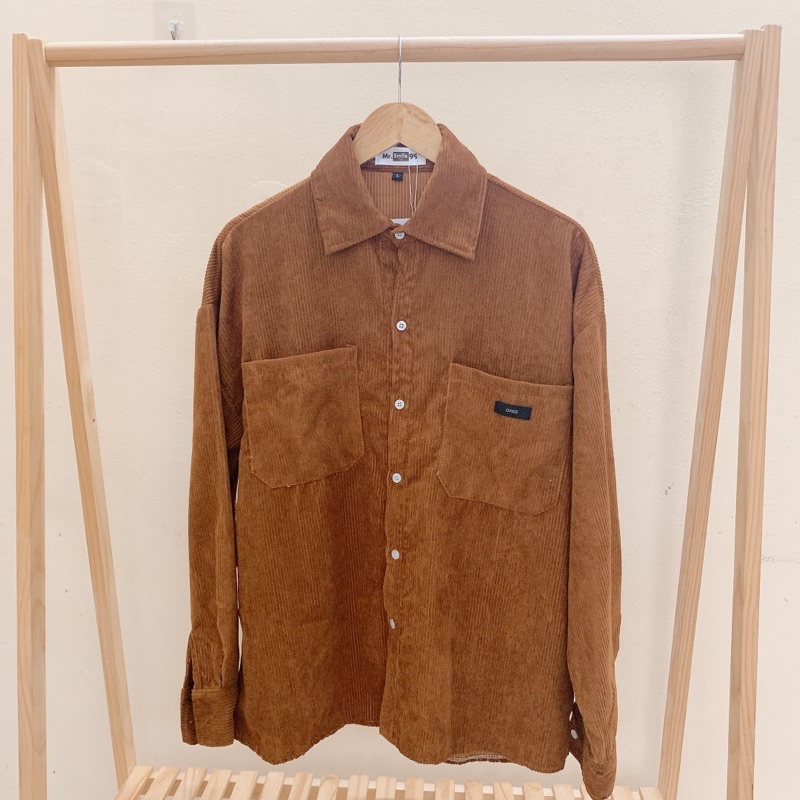 [Hình Thật] Áo Sơ Mi Nhung Tăm/ Nhung Gân Kupi tay dài Nam/Nữ Unisex Mr Smile 99 Shop