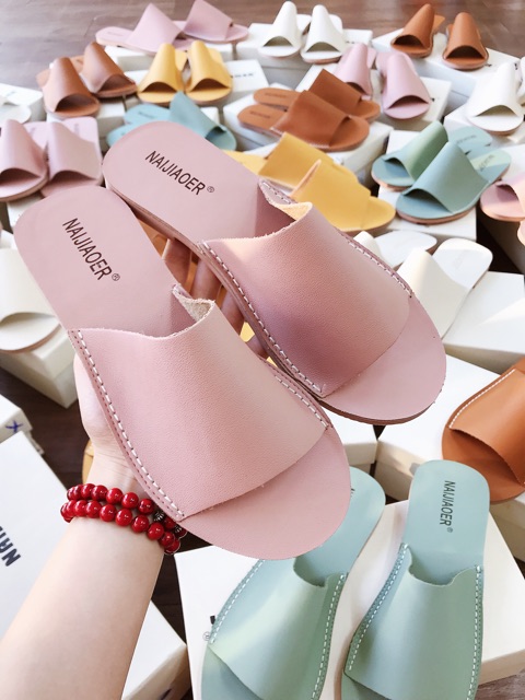 Dép da mềm đế dẻo