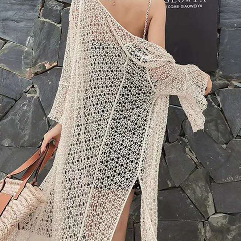 Brroa Bộ Đồ Bơi Kimono Tay Loe Dài Phối Ren Phong Cách Boho Thời Trang Mùa Hè Cho Nữ