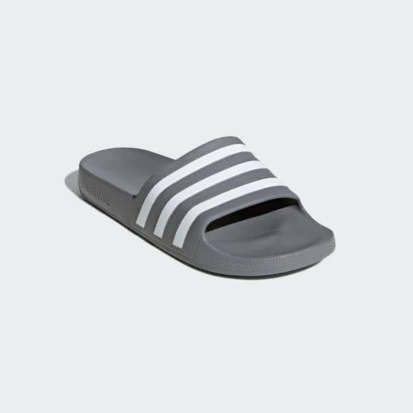 DÉP ADIDAS QUAI NGANG 3 SỌC XÁM ĐẾ ĐÚC - NHẸ - ÊM