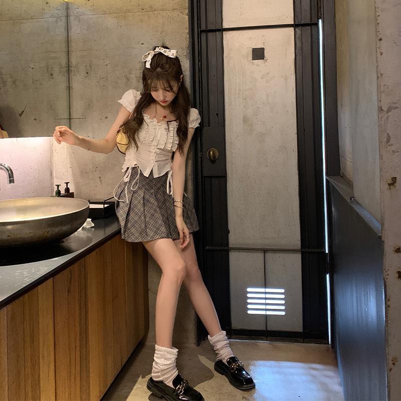 Chân Váy Chữ A Lưng Cao Họa Tiết Sọc Caro Thời Trang Cho Nữ | BigBuy360 - bigbuy360.vn