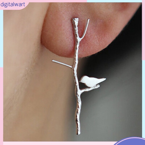 Cặp khuyên tai hợp kim hình nhánh cây cá tính sang trọng dành cho nữ