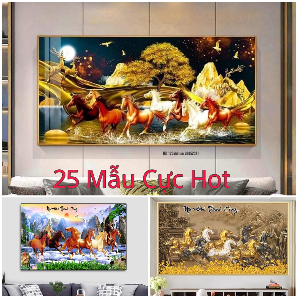 < Giá Rẻ Vô Địch > Tranh Tráng Gương Cao Cấp- Mã Đáo Thành Công, tranh phong thủy. (tặng kèm đinh treo)