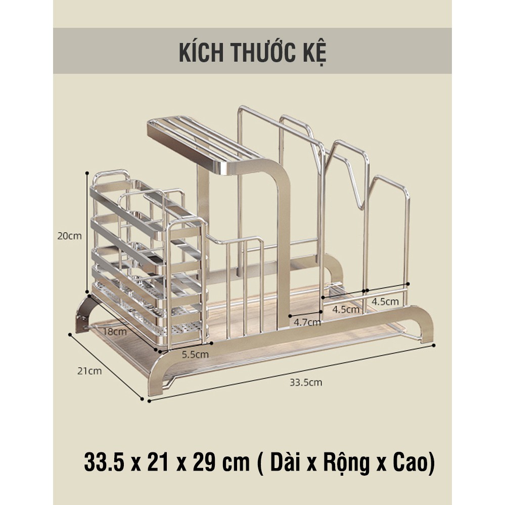 Giá đựng dao inox- kệ để dao thớt đa năng VKIT DN01