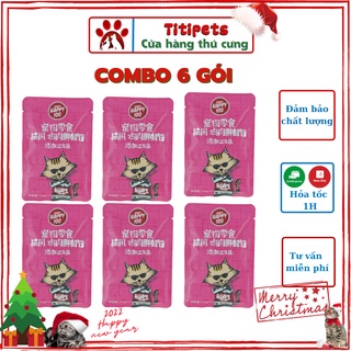 Pate cho mèo wanpy happy 100 combo 6 gói 70g - pate mèo 7 vị hấp dẫn