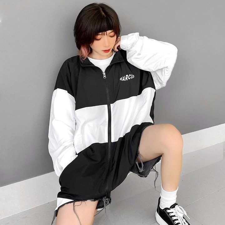 Khoác phối dù bomber có 2 size L - XL
