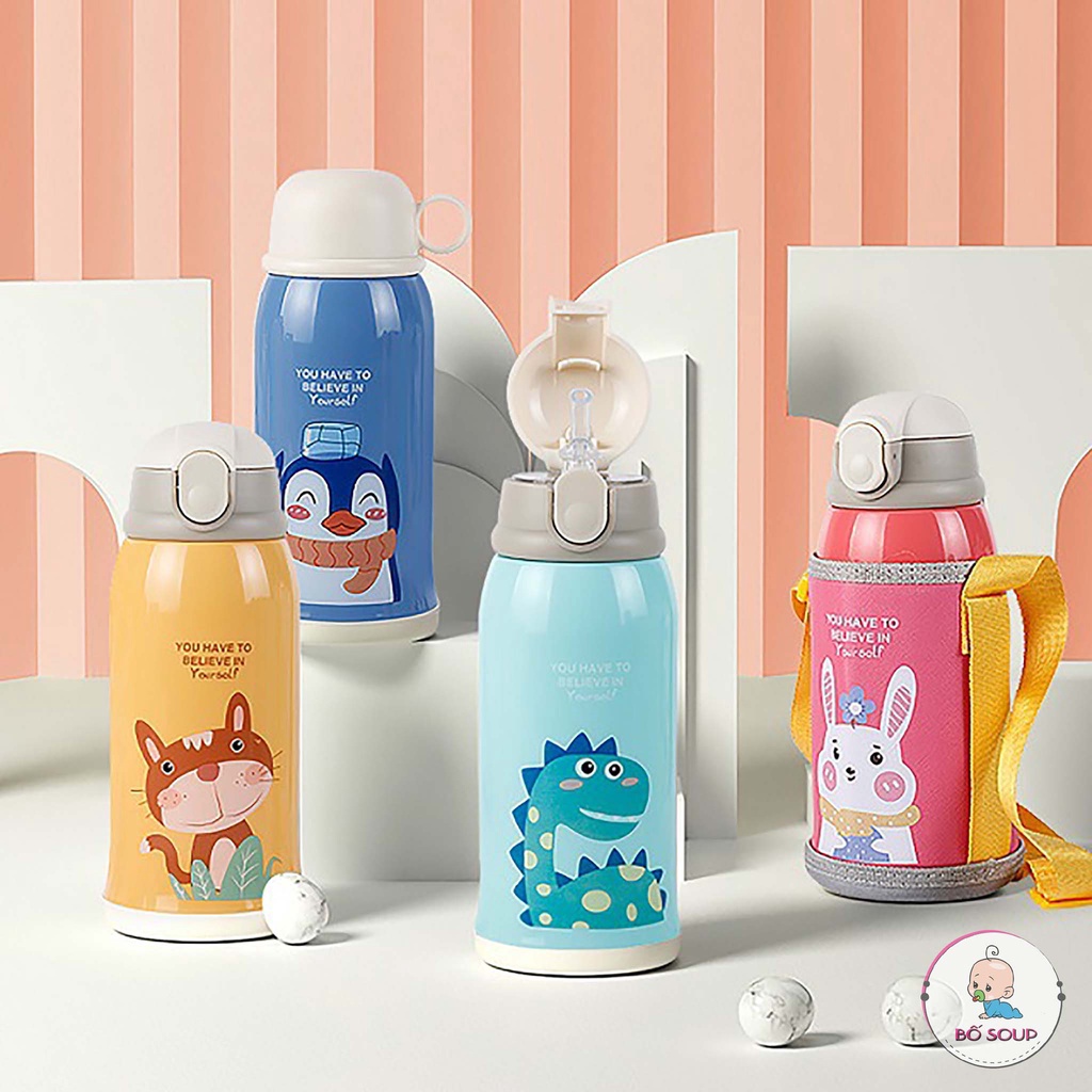 Bình giữ nhiệt cho bé Kbebe hoạ tiết đáng yêu