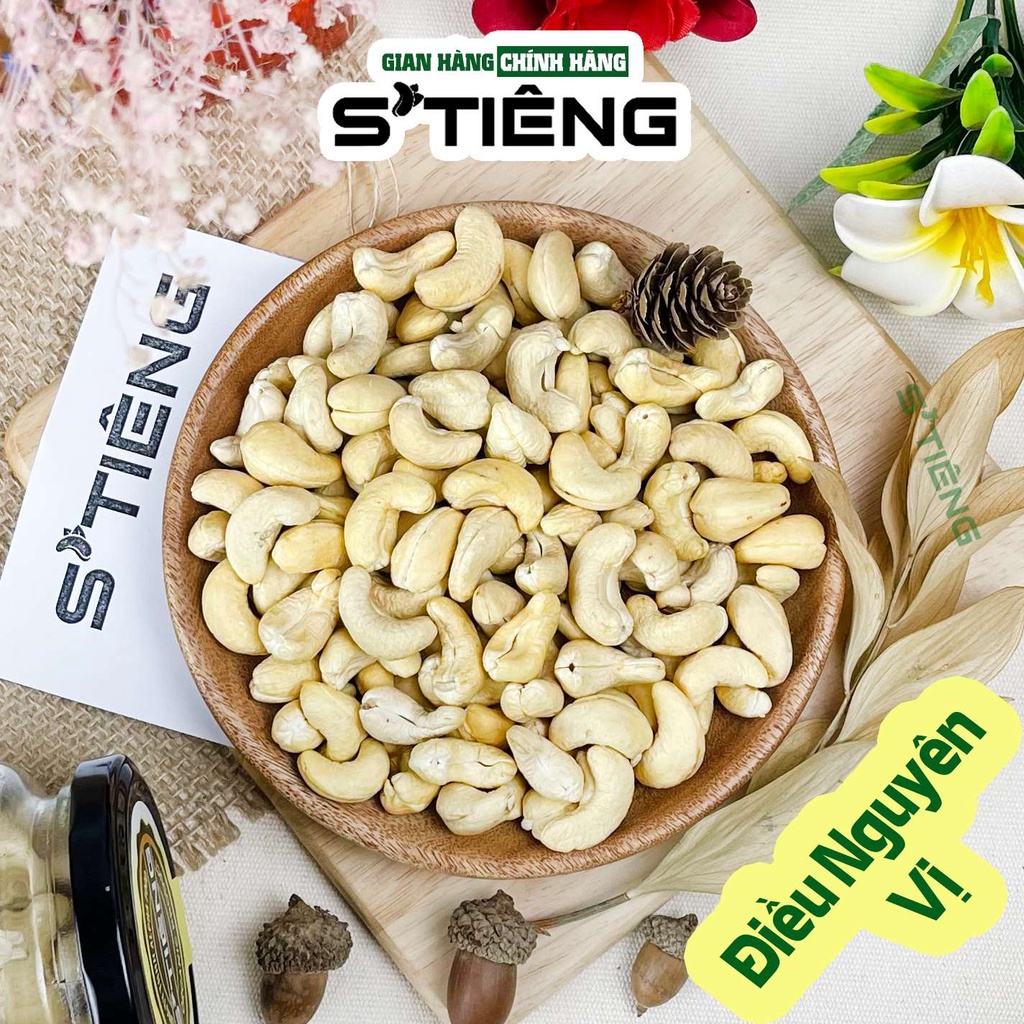 500Gr Hạt Điều Sấy Chín Nguyên Vị STIENG Bình Phước Sạch Vỏ Lụa Không Muối Nguyên Hạt Hủ Thủy Tinh