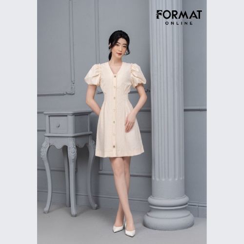 Đầm nữ FORMAT nữ tính , duyên dáng 1 lớp ngắn tay B9DRE331I
