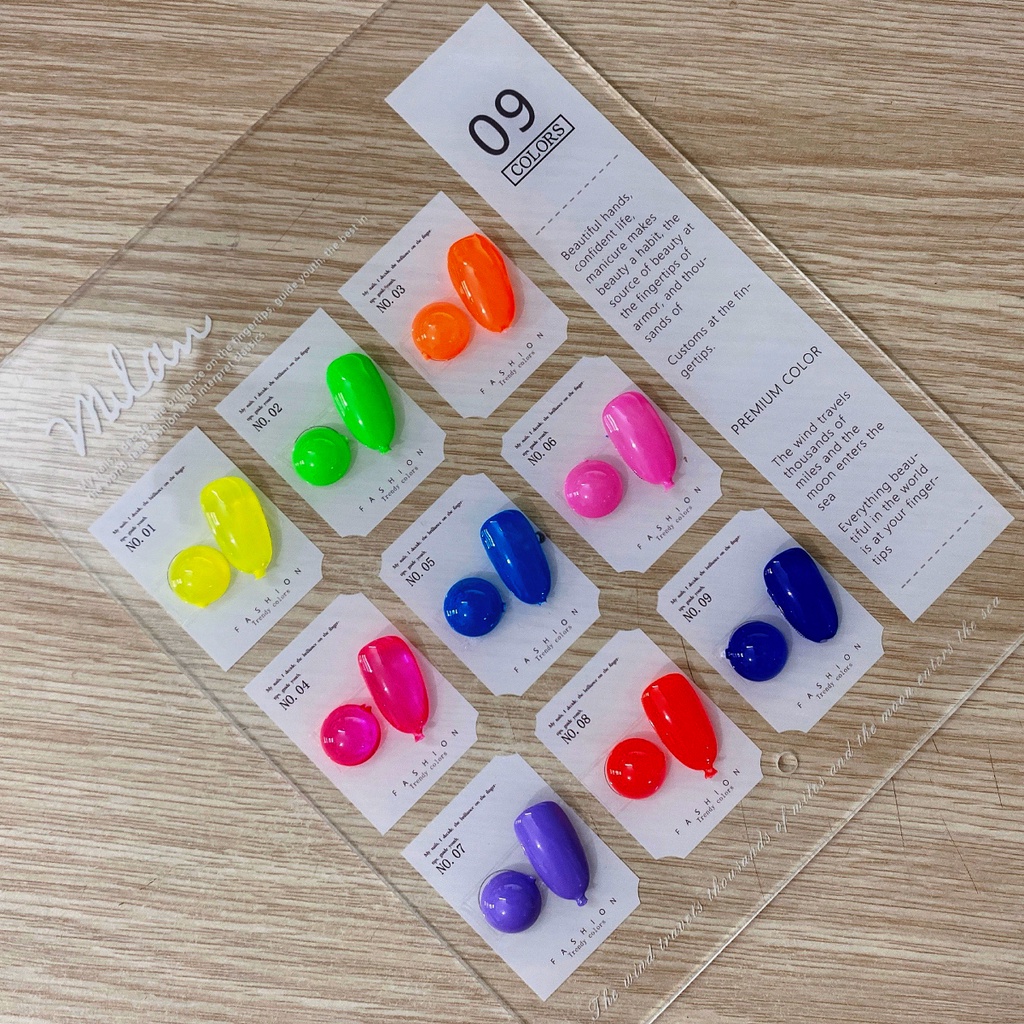 [03] Set sơn gel thạch 9 màu Very Good Nail chính hãng 15ml + tặng kèm bảng màu