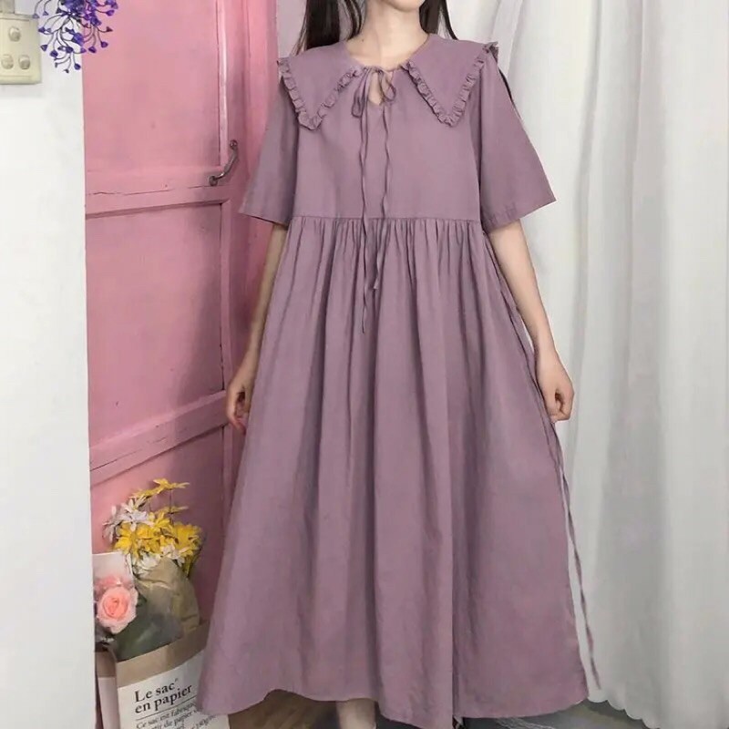 VÁY BABY DOLL, CỔ BÈO THẮT NƠ | BigBuy360 - bigbuy360.vn