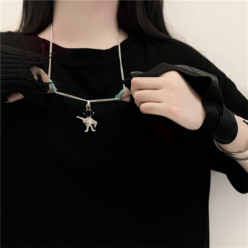 [Spot] Dây Chuyền Mặt Hình Phi Hành Gia Phong Cách Hip Hop Hàn Quốc 12983