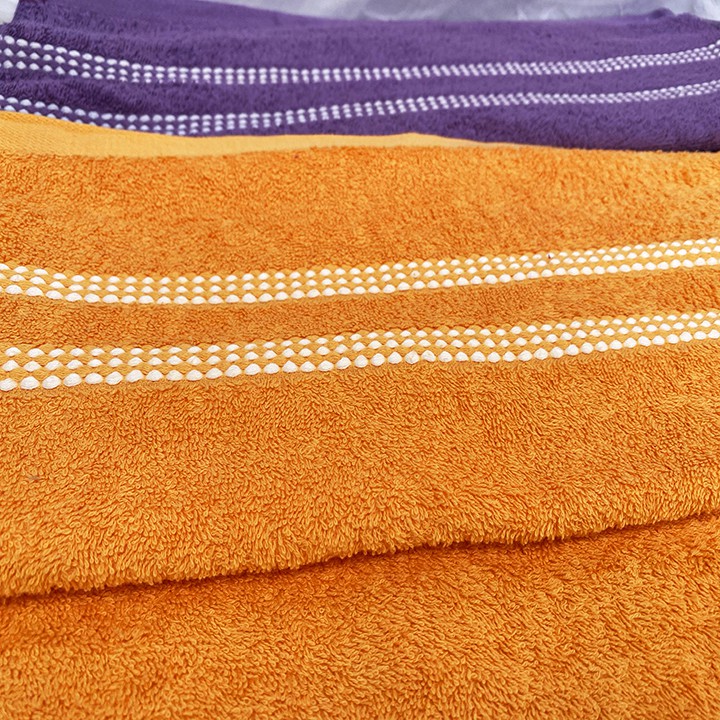 Khăn tắm 100% cotton cao cấp 50x100cm 2 sọc ngang đẹp mắt chất vải mềm mịn dày thấm hút cực tốt bền màu không phai