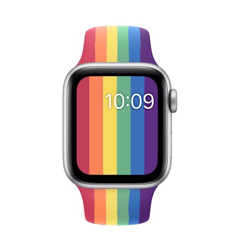 Silicone Watch Band for Apple Watch Series 6 / SE Straps Soft Rubber Silicone Sport Bands Rainbow Straps Fit Apple Watch