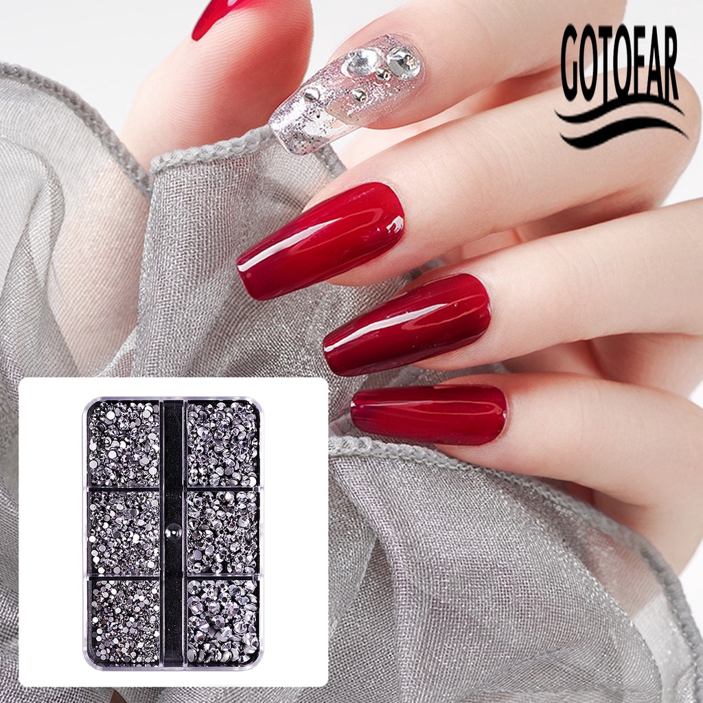 Hộp 1688 Hạt Đá 6 Ngăn Dùng Trang Trí Móng Tay / Kính DIY