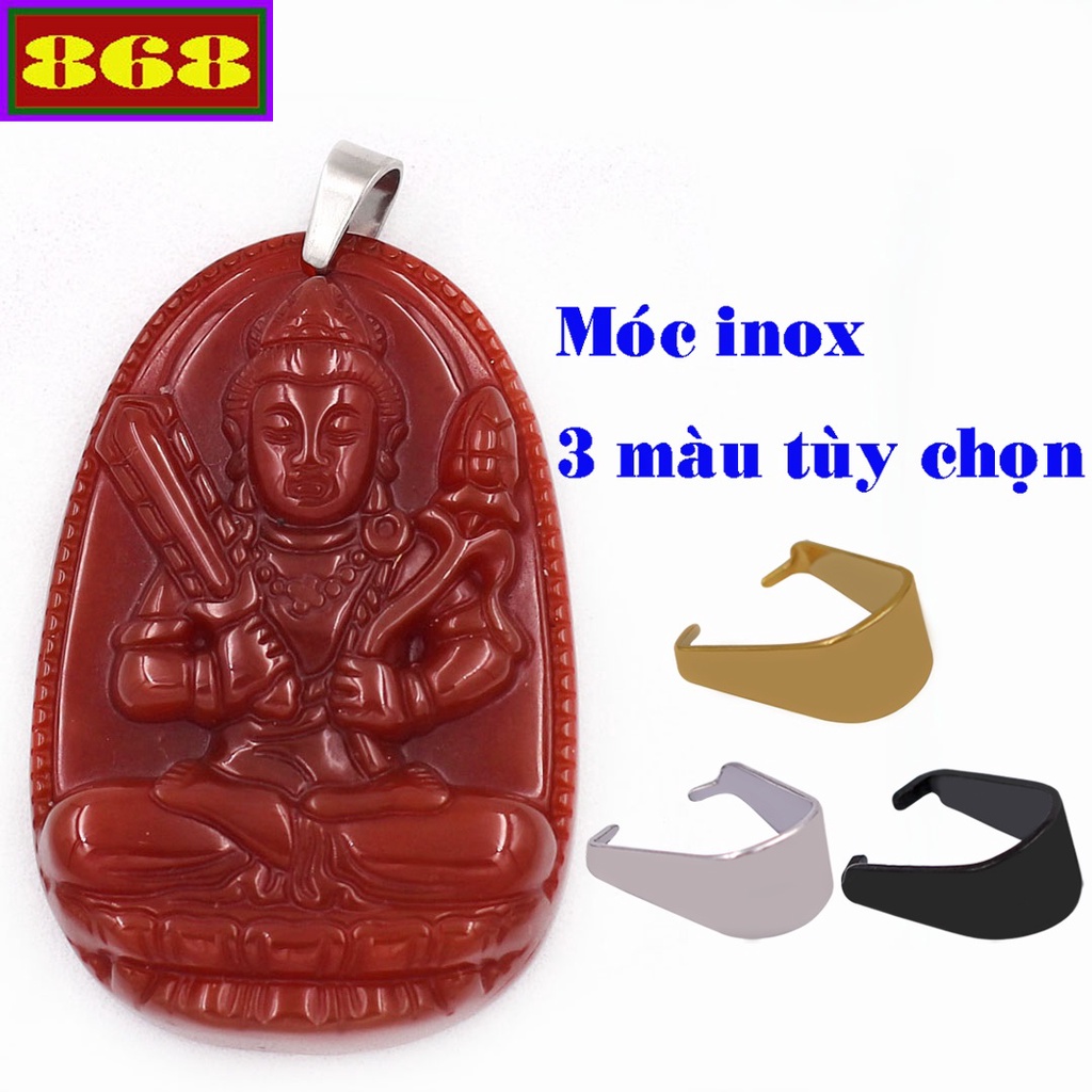 Mặt dây chuyền Phật Hư Không Tạng Bồ Tát đỏ - Hộ mệnh tuổi Sửu, Dần - Mặt đá phong thủy - Size phù hợp cho nam và nữ