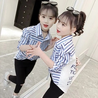 Áo Polo Cotton dài tay họa tiết kiểm tra cho bé gái