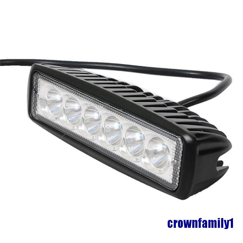 (crownfamily1) 18W 6000K LED Work Light Bar Driving Lamp Fog Off Road SUV Car Boat Truck