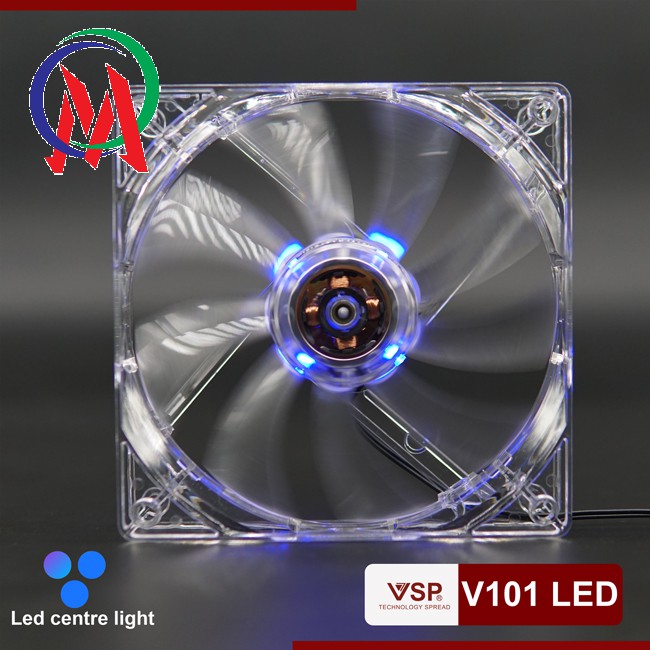 Fan case 120mm trắng V101 trong suôt Có LED
