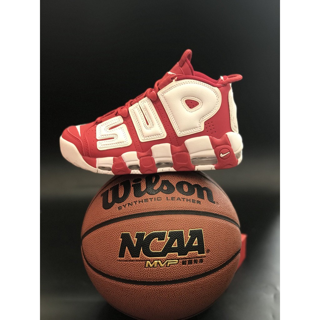 giày bóng rổ Uptempo màu đỏ Supreme