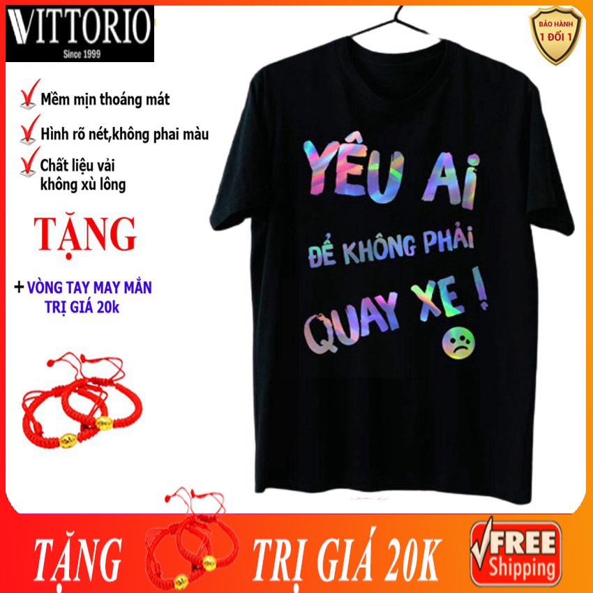 Áo phông phản quang bảy màu Yêu ai để không phải quay xe, áo thun nam nữ, quần khaki, quần nữ, sét bộ mặc ở nhà, áo thun